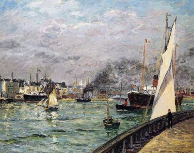 ルアーブルの港、ノルマンディー、1905 作： Maxime Emile Louis Maufra